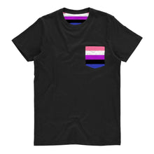 Load image into Gallery viewer, Genderfluid Pride Flag Pocket T Shirt | Rainbow &amp; Co
