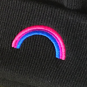Bisexual Rainbow Embroidered Bobble Hat
