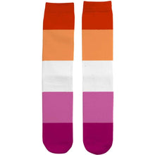 Load image into Gallery viewer, Lesbian Community Pride Flag Tube Socks | Rainbow &amp; Co