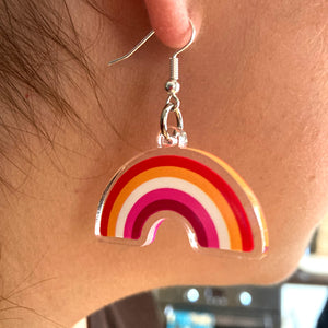 Sunset Lesbian Flag Earrings | Rainbow & Co