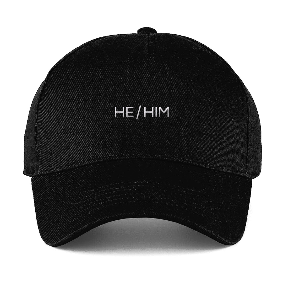 He Him Baseball Cap | Black | Rainbow & Co
