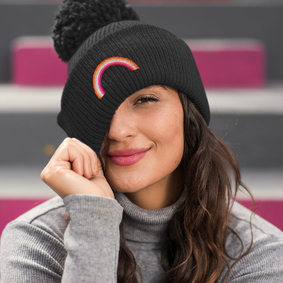 Woman Wearing Lesbian Beanie Hat