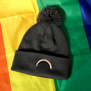 Non Binary Winter Hat with Pom Pom | Rainbow & Co