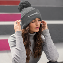 Load image into Gallery viewer, They Them Pom Pom Beanie Hat | Rainbow &amp; Co