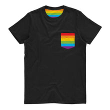 Load image into Gallery viewer, Gay Pride Flag Pocket T Shirt | Rainbow &amp; Co