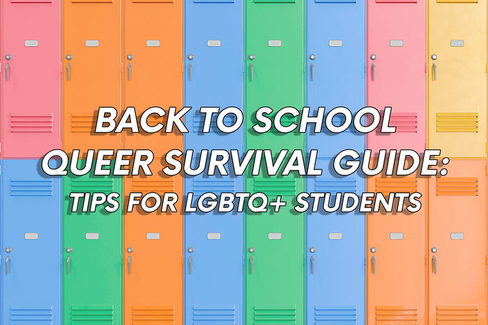 Header image featuring brightly coloured school lockers in rainbow hues with bold white text overlaid that reads: 