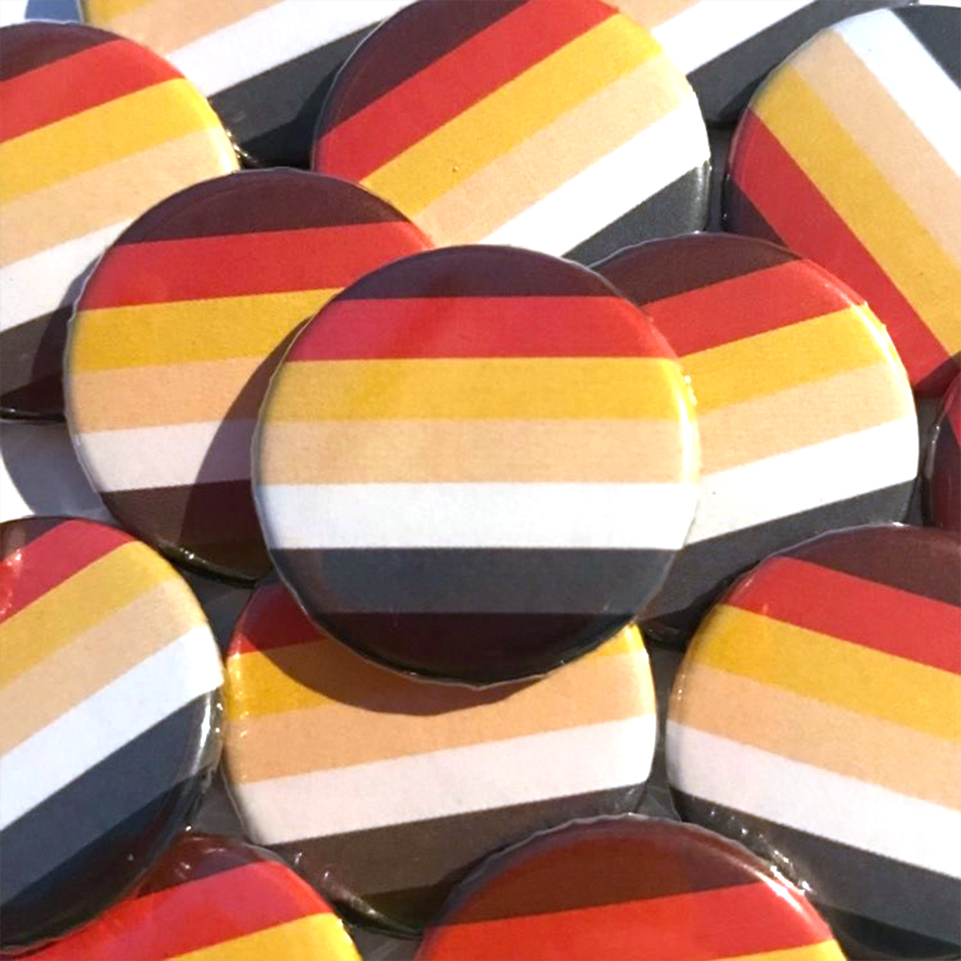 A pile of bear flag badges