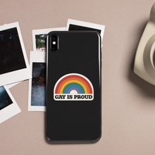 Load image into Gallery viewer, Gay is Proud Sticker on phone case