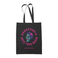 A black tote bag with a colourful graphic of a zombie face and the text "Homophobia Rots Your Brain" in a dripping font, encircling the graphic. The website "RAINBOWANDCO.UK" is displayed at the bottom of the bag.