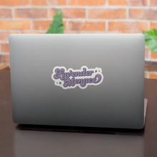 Load image into Gallery viewer, Lavender Menace Sticker on a Laptop Lid