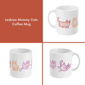 Subtle Pride Halloween Mummy Cats Coffee Mug