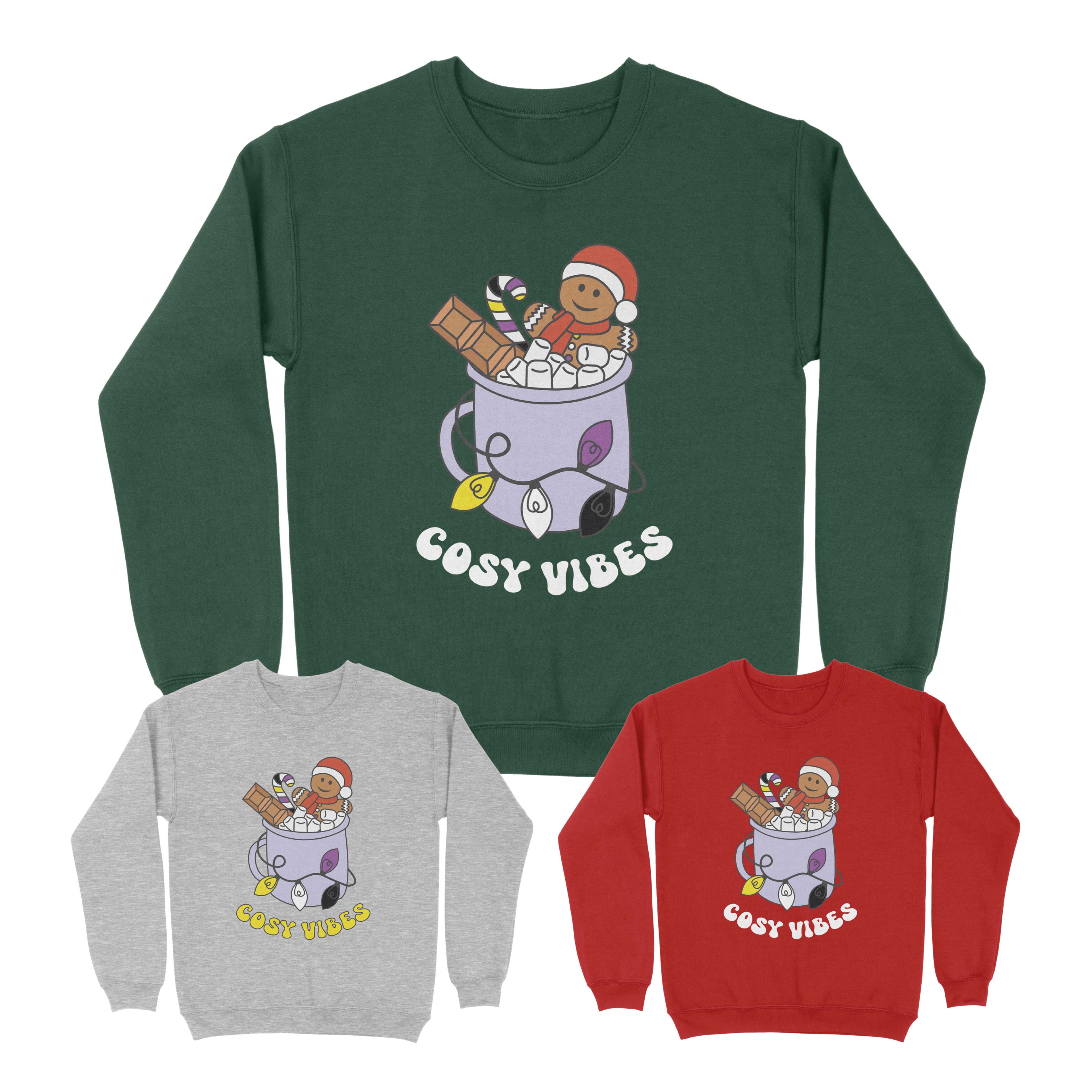 Non Binary Cosy Vibes Subtle Pride Christmas Jumper
