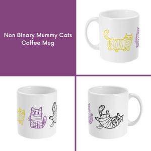 Subtle Pride Halloween Mummy Cats Coffee Mug