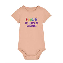 Load image into Gallery viewer, Proud To Have 2 Daddies - Pride Baby Bodysuit - Peach