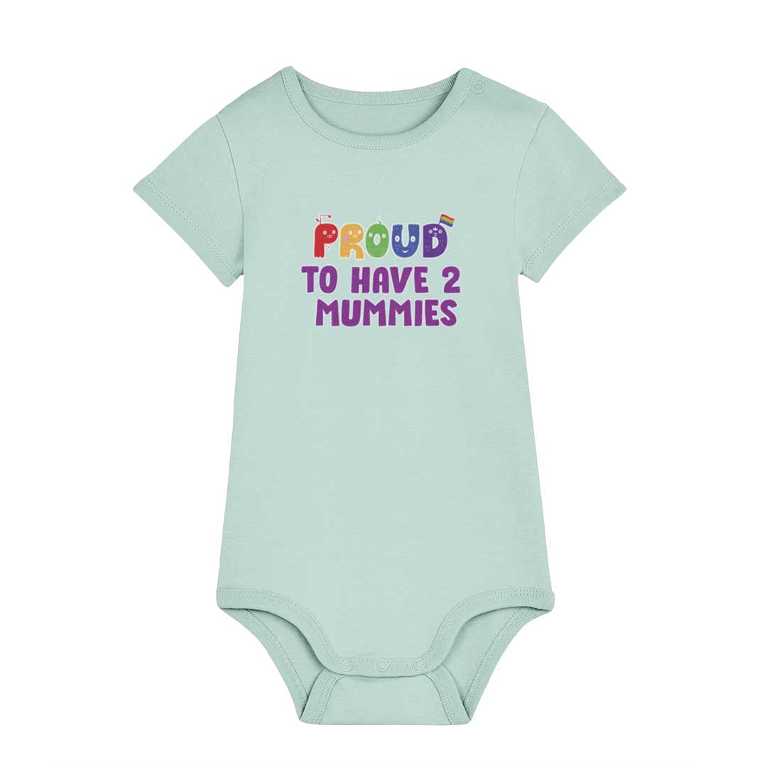Proud To Have 2 Mummies - Pride Baby Bodysuit - Green
