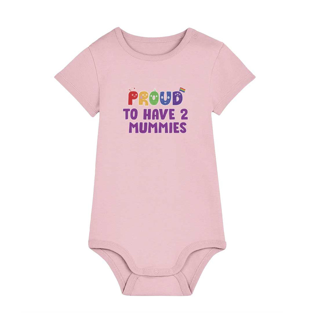 Proud To Have 2 Mummies - Pride Baby Bodysuit - Pink