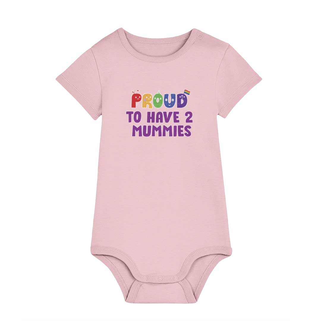 Proud To Have 2 Mummies - Pride Baby Bodysuit - Pink