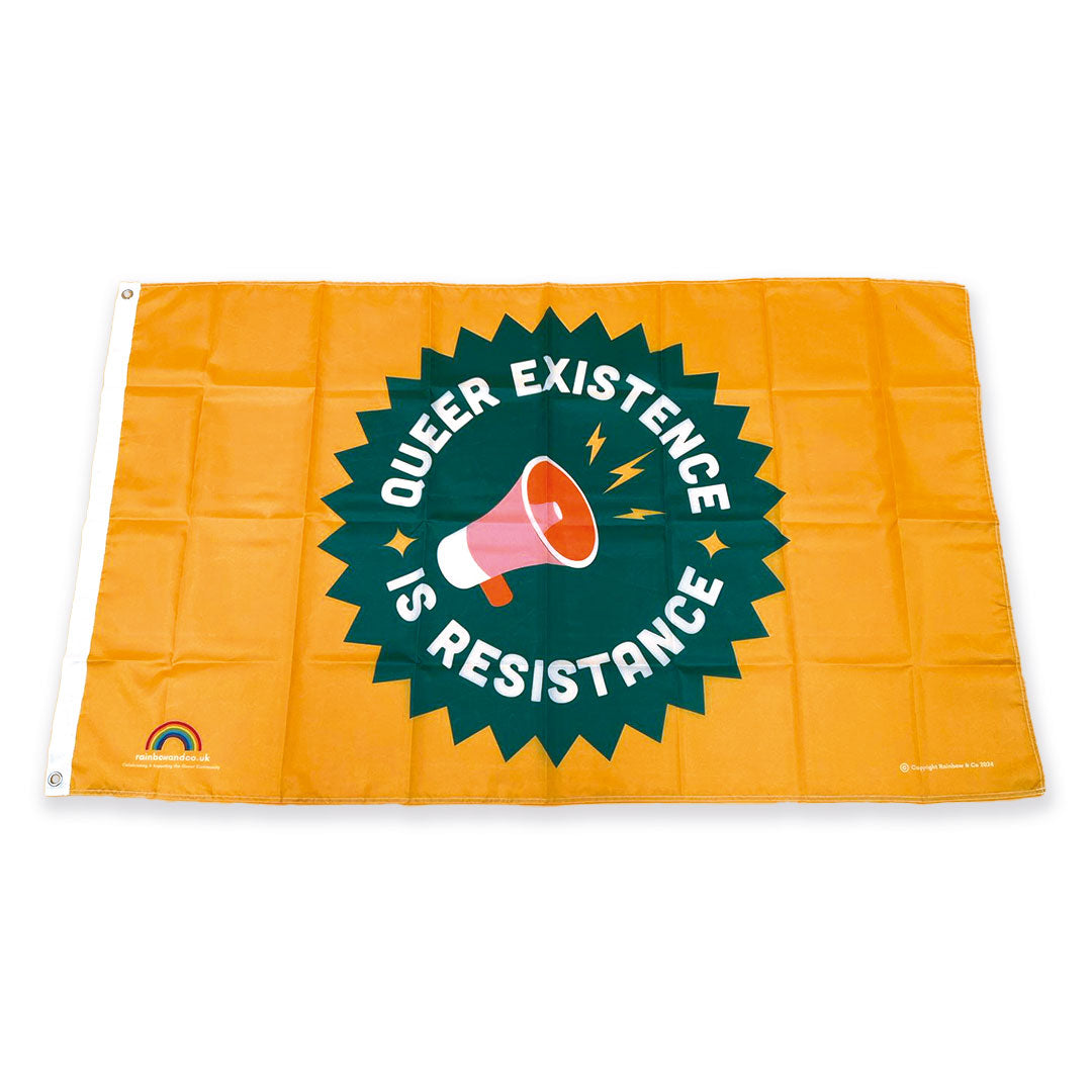Queer Existence is Resistance Flag - 5ft x 3ft - Rainbow & Co