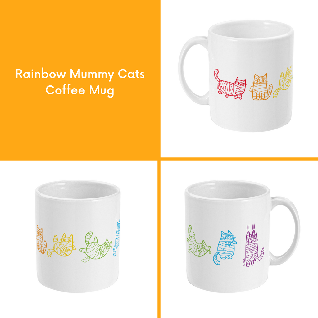 Subtle Pride Halloween Mummy Cats Coffee Mug