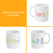 Load image into Gallery viewer, Subtle Pride Halloween Mummy Cats Coffee Mug