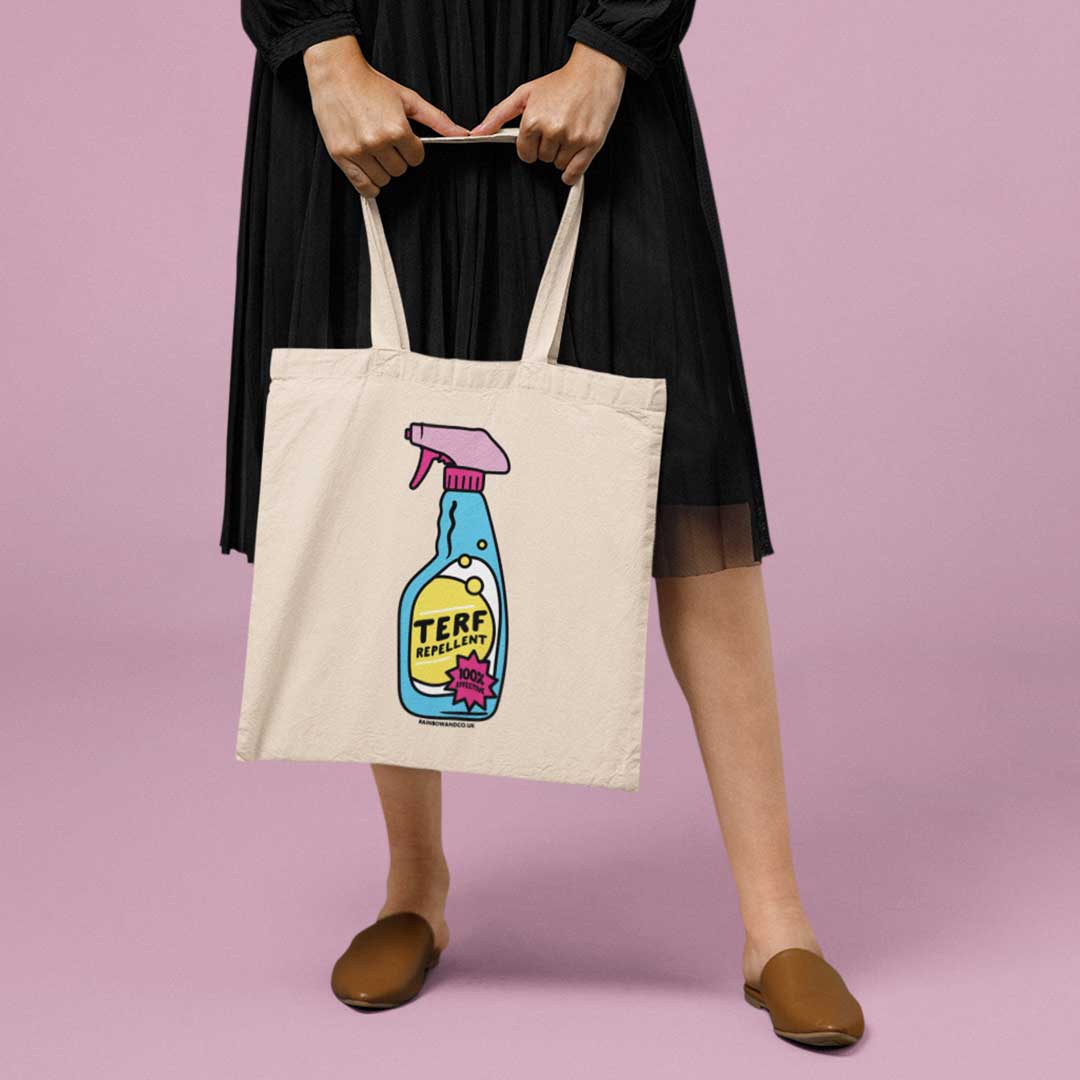 TERF Repellent Trans Pride Tote Bag