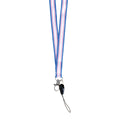 Lanyard in the colours of the transgender flag with a dog clip attached to the bottom.