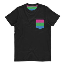 Load image into Gallery viewer, Polysexual Pride Flag Pocket T Shirt | Rainbow &amp; Co