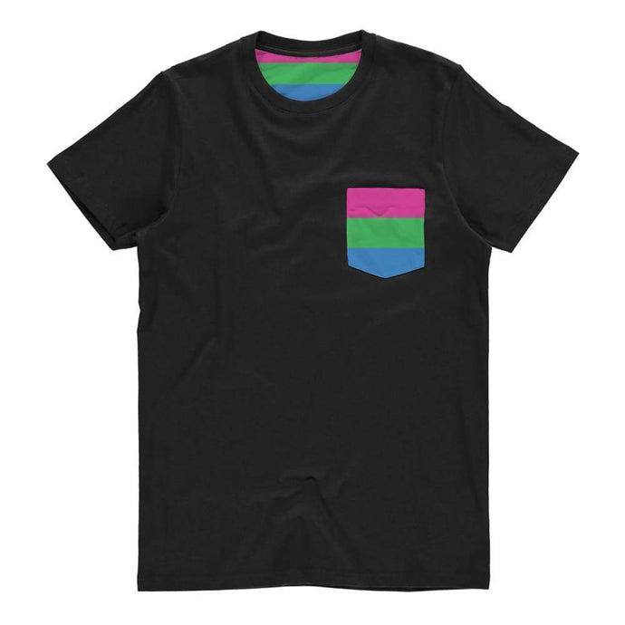 Polysexual Pride Flag Pocket T Shirt | Rainbow & Co
