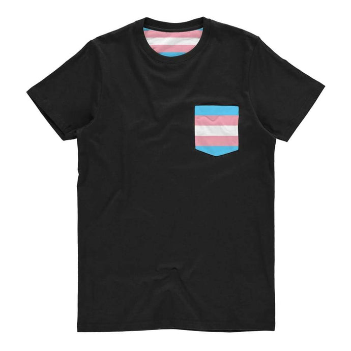 Trans Pride Flag Pocket T Shirt | Rainbow & Co