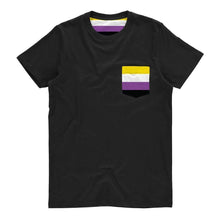 Load image into Gallery viewer, Non Binary Pride Flag Pocket T Shirt | Rainbow &amp; Co