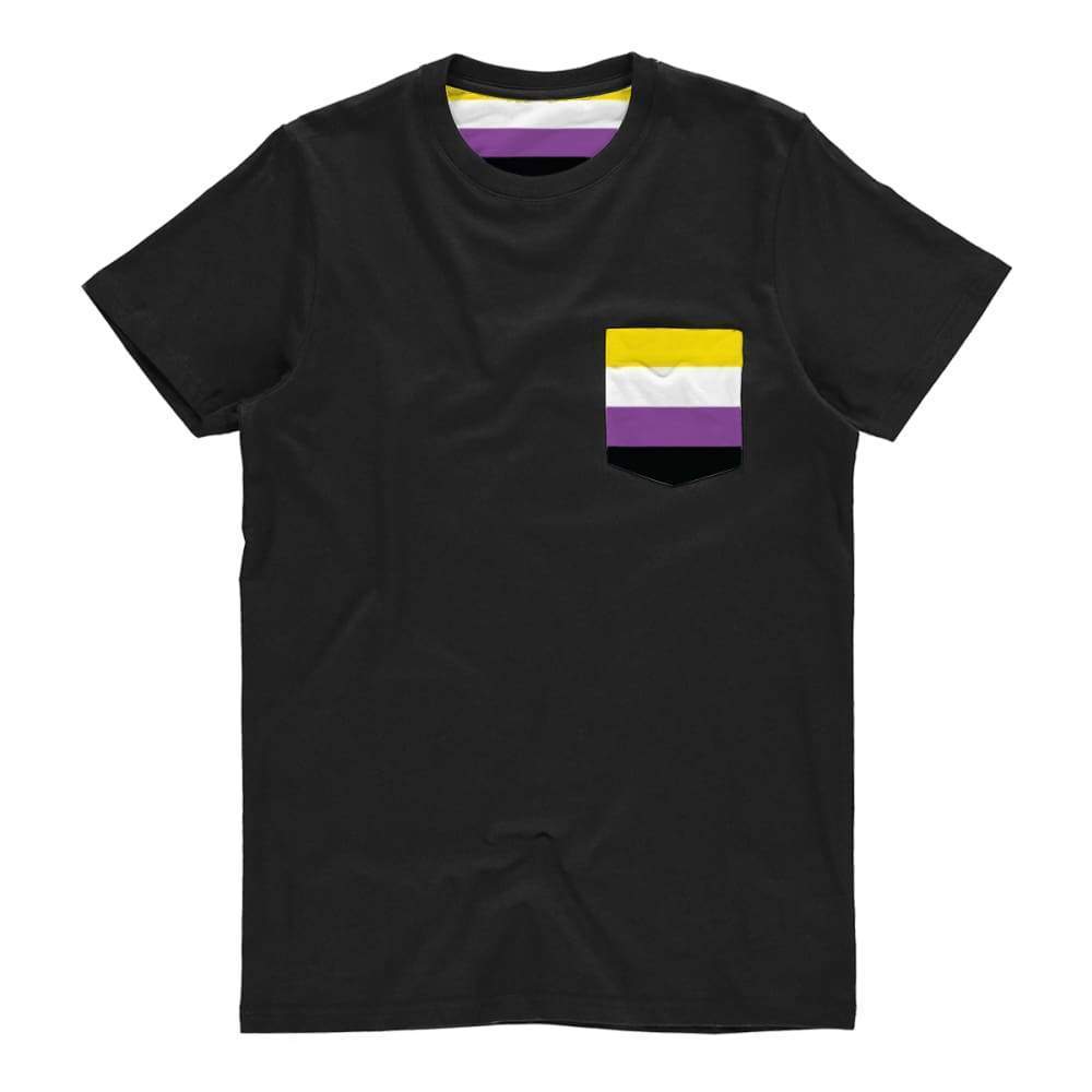 Non Binary Pride Flag Pocket T Shirt | Rainbow & Co
