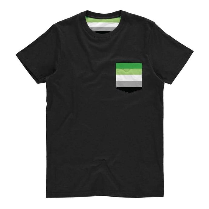 Aromantic Pride Flag Pocket T Shirt | Rainbow & Co