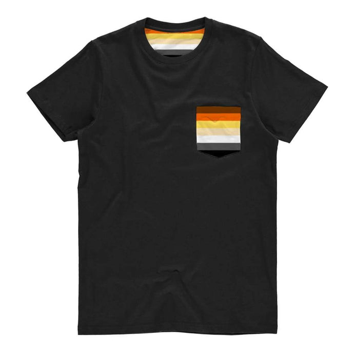 Bear Pride Flag Pocket T Shirt | Rainbow & Co