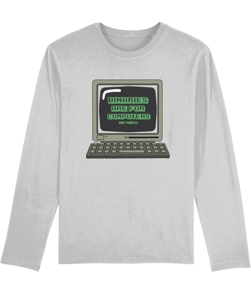 Binaries Are For Computers | Long Sleeve Enby Pride Shirt | Rainbow & Co