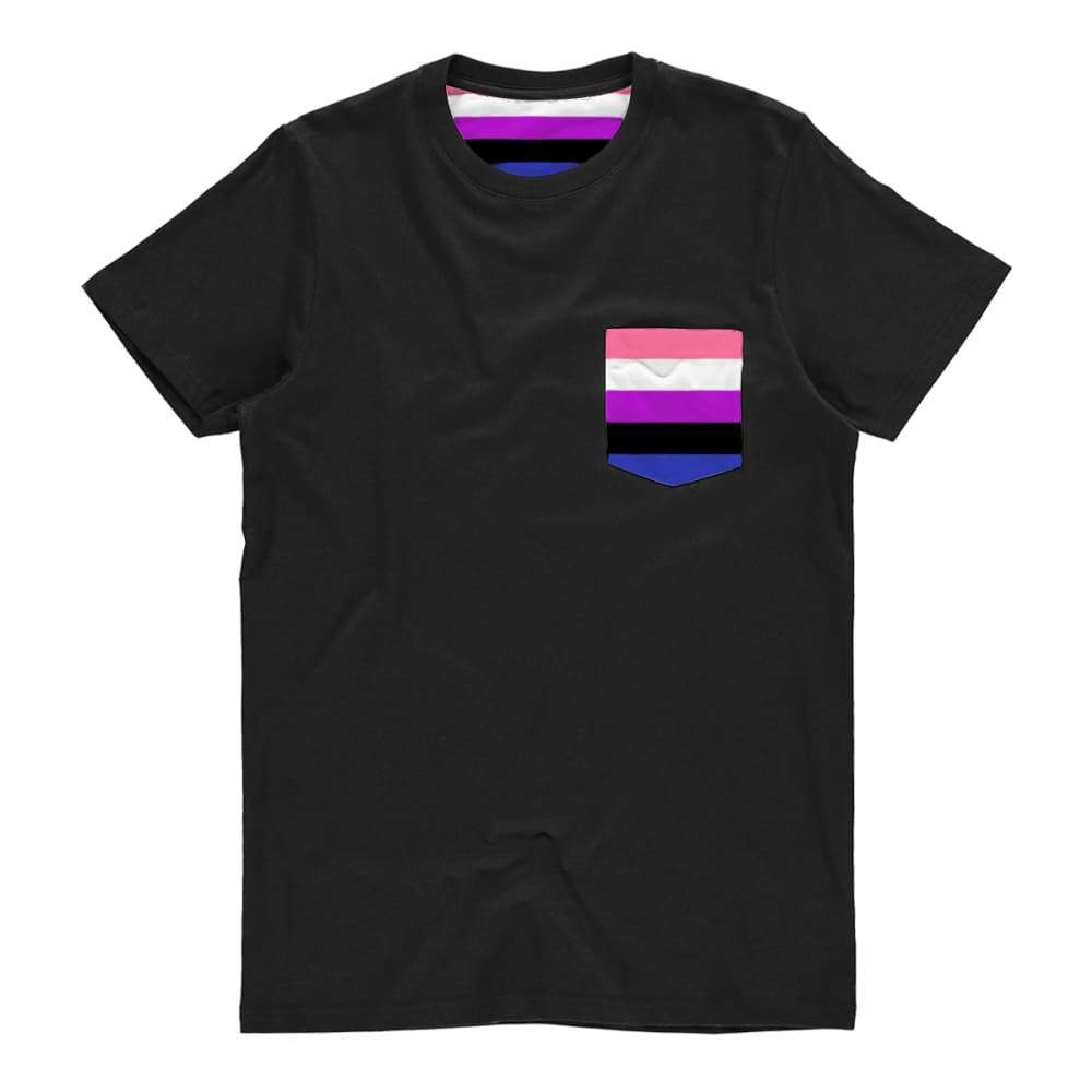 Genderfluid Pride Flag Pocket T Shirt | Rainbow & Co
