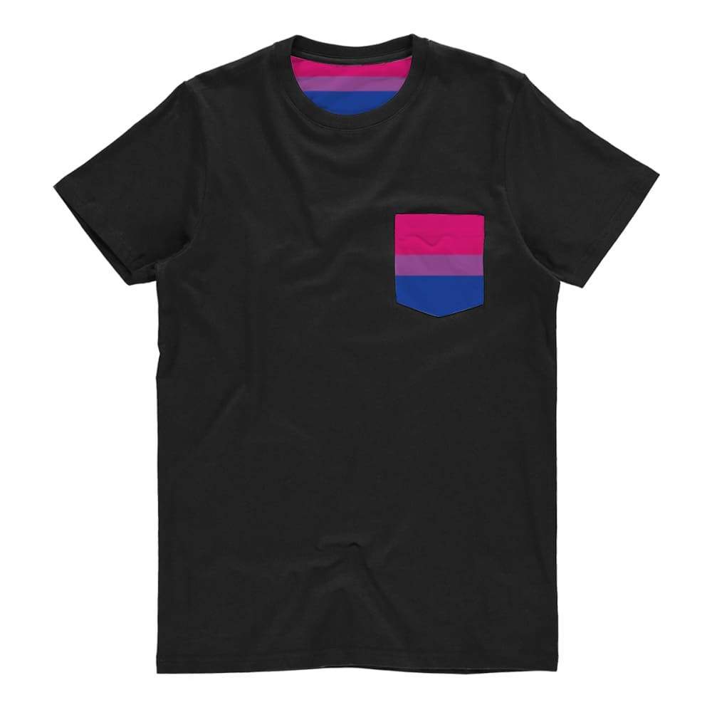 Bisexual Pride Flag Pocket T Shirt | Rainbow & Co