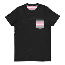 Load image into Gallery viewer, Demigirl Pride Flag Pocket T Shirt | Rainbow &amp; Co