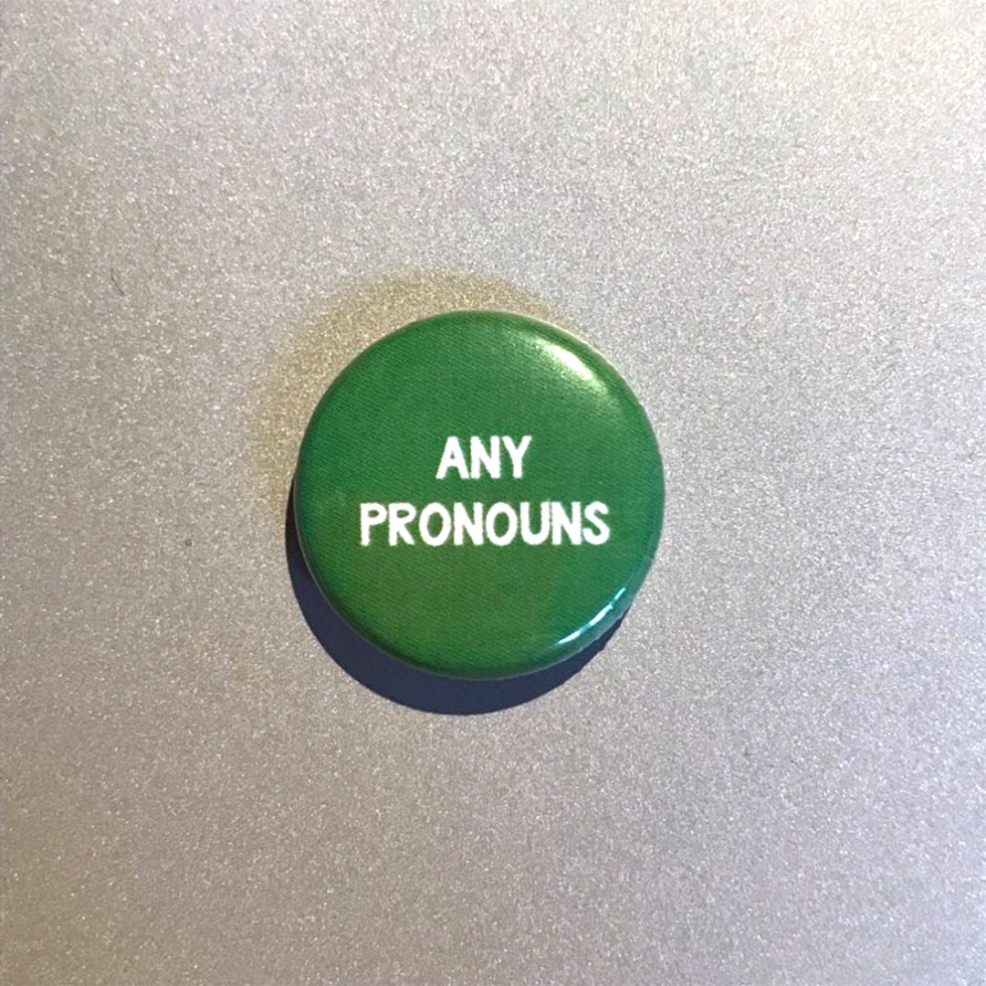 Any Pronouns Badge All Pronouns Pin Badge Rainbow And Co