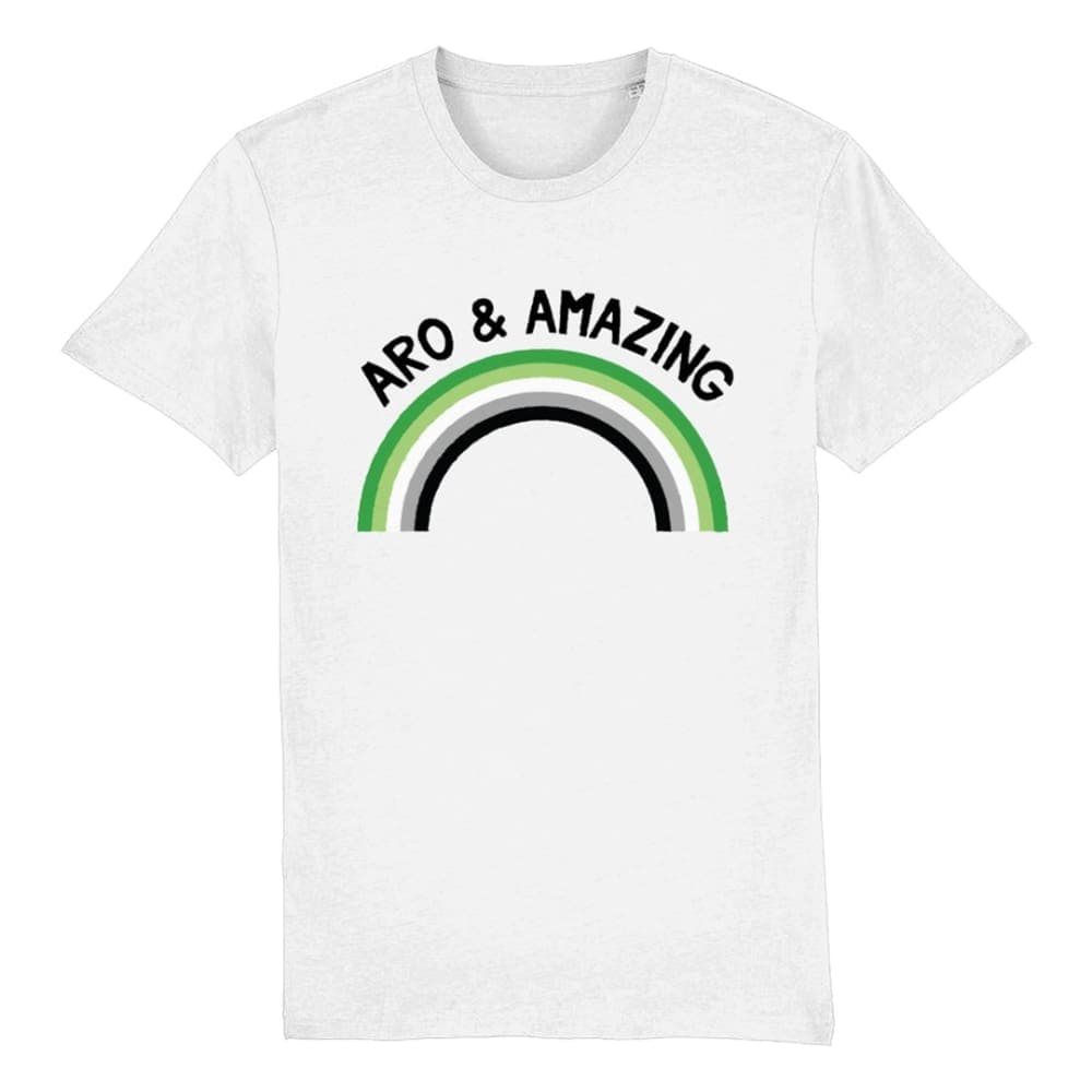 Aromantic Pride T Shirt in White | Aro & Amazing