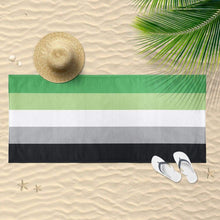 Load image into Gallery viewer, Aromantic Flag Beach Towel | Rainbow &amp; Co