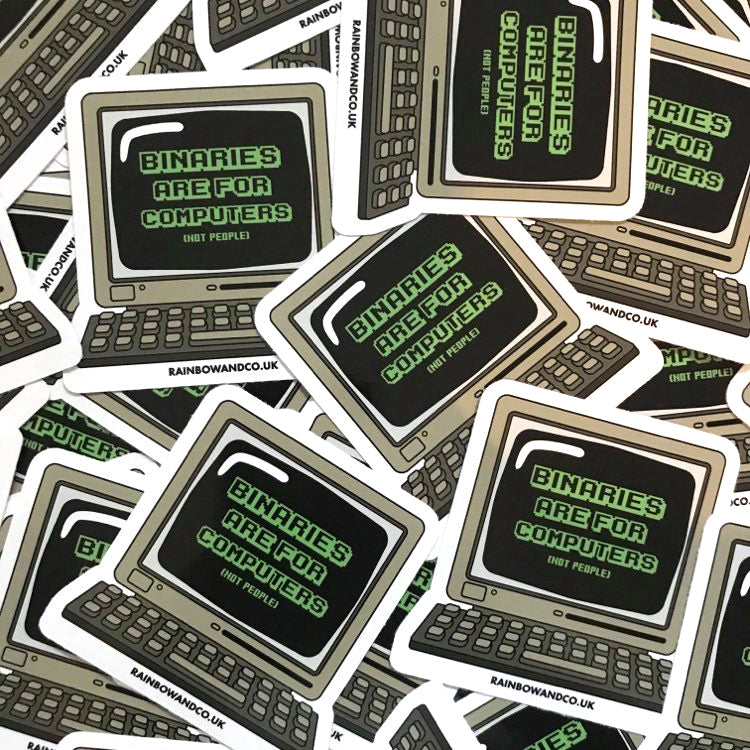 Binaries Are For Computers (Not People) Vinyl Stickers