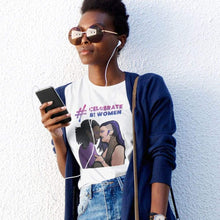 Load image into Gallery viewer, #CelebrateBiWomen | Women&#39;s Bisexual T Shirt | Rainbow &amp; Co