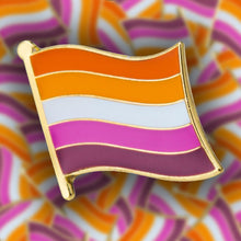 Load image into Gallery viewer, Lesbian Community Flag Enamel Pin | Rainbow &amp; Co