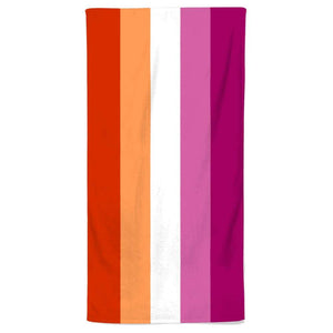 Lesbian Community Pride Flag Beach Towel | Rainbow & Co