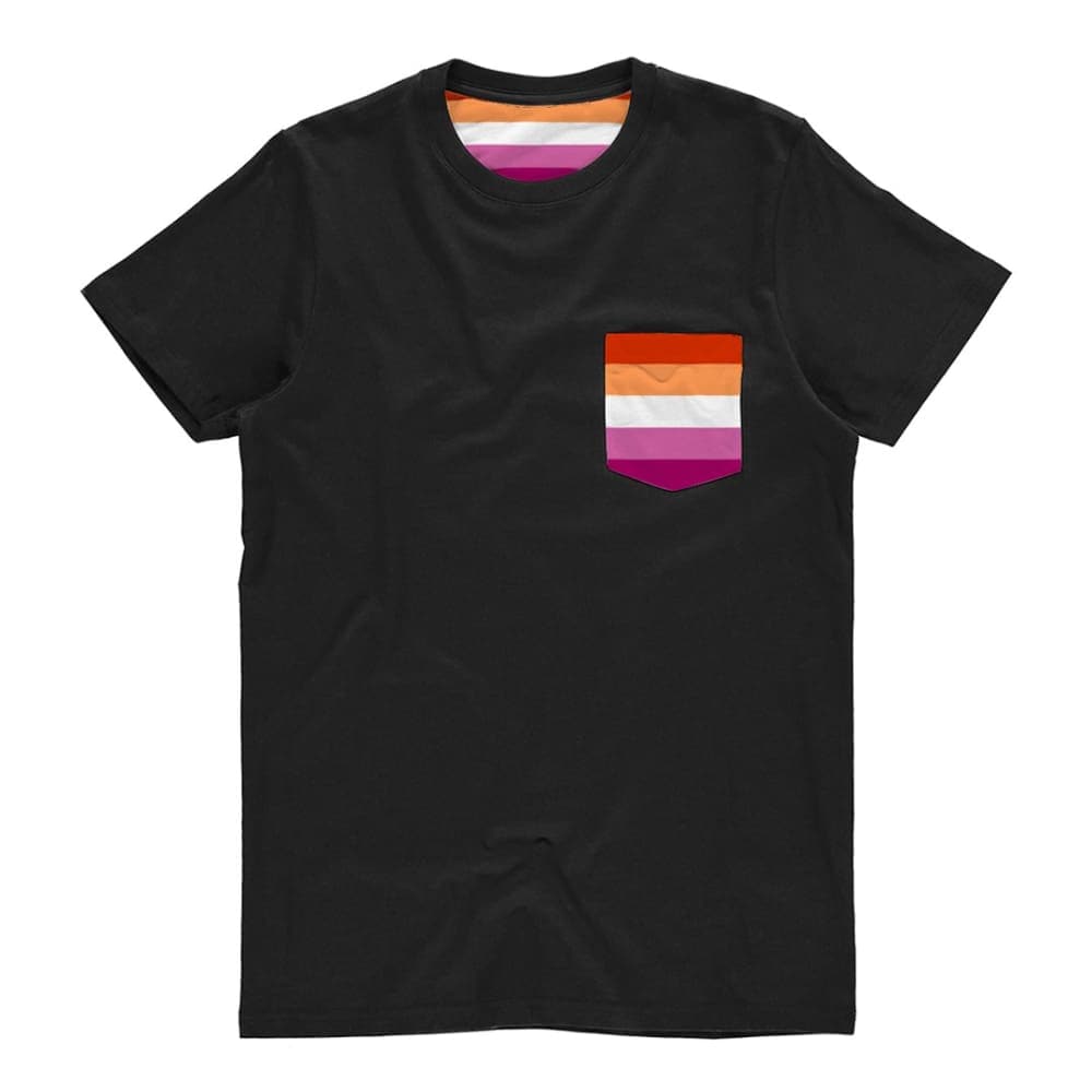 Lesbian Pride Flag Pocket T Shirt | Rainbow & Co