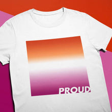 Load image into Gallery viewer, Proud Lesbian T Shirt - Community Voted Flag | Rainbow &amp; Co