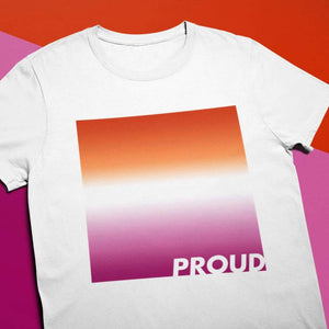 Proud Lesbian T Shirt - Community Voted Flag | Rainbow & Co