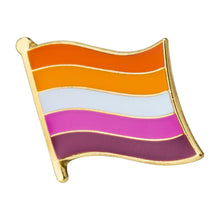 Load image into Gallery viewer, Lesbian Community Flag Pin | Rainbow &amp; Co