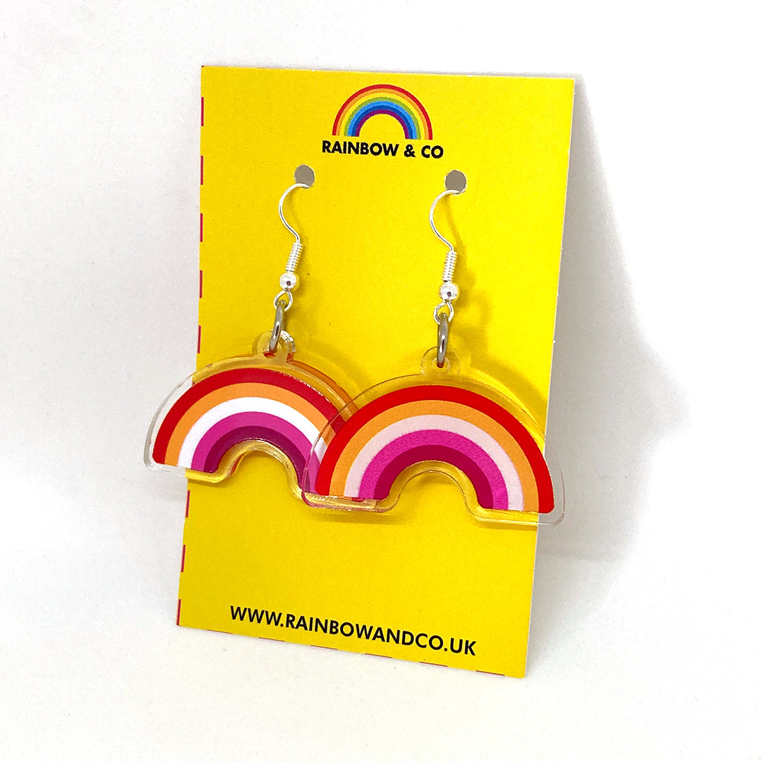 Lesbian Pride Dangle Earrings | Rainbow & Co