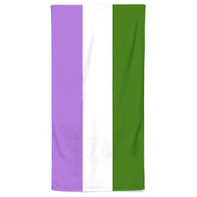 Load image into Gallery viewer, Genderqueer Flag Beach Towel | Rainbow &amp; Co